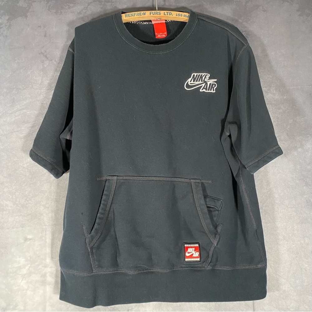 Nike Sportswear Air Crew Neck‎ XL Short Sleeve Sweatshirt Shirt Black Pullover